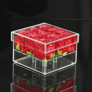 穴が付いているアクリルの花箱の卸売のより安い花のディスプレイ・ケース 