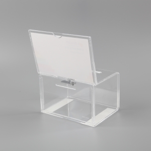 印のプレキシガラスの寄付のオルガナイザーが付いている明確なアクリルの投票箱 
