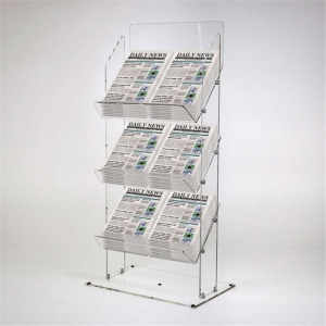 透明大型アクリル新聞スタンド 