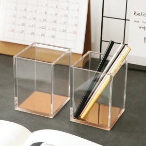 手作りの製造透明なプレキシガラスの鉛筆カップ 