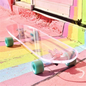 卸売カスタムクリアアクリルプレキシガラススケートボード 
