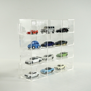 1:24スケールのダイキャスト玩具モデルのレースカー用の透明なアクリルの陳列ケース
 