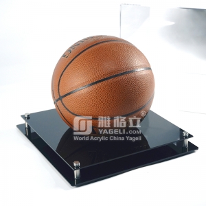 卸売黒ベースクリアアクリルバスケットボール陳列ケースボックス 