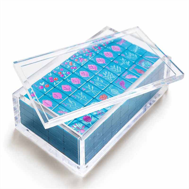 Mahjong Tiles Game Set Acrylic Case