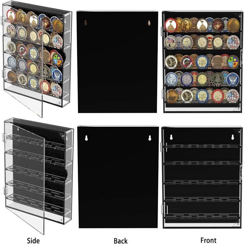 wall mounted acrylic coin display case