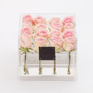 カスタマイズされたアクリルギフトボックスキューブの花の表示ボックス 