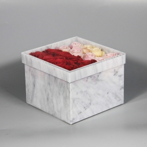 yageli熱い販売のカスタマイズされた大理石のアクリルの花箱は箱を飾った 