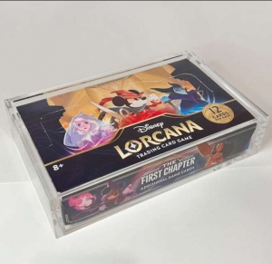 Lorcanaブースターボックストレーディングカードプロテクターは、アクリルケースを表示します 