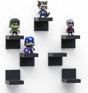 プラスチック製ブラックシェルフ 4インチディスプレイ棚