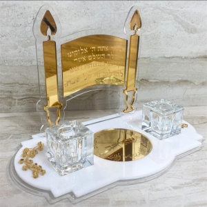 アクリル製シャバットキャンドルホルダートレイ