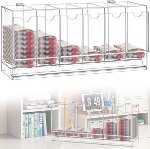 クリスタルクリアな6スロットアクリル製コレクション用ディスペンサー 