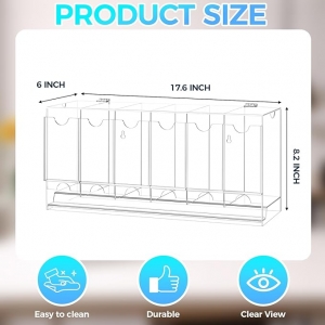 クリスタルクリアな6スロットアクリル製コレクション用ディスペンサー 