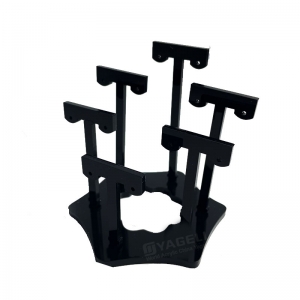 UV耐性ブラックアクリル製多段ジュエリーディスプレイスタンド