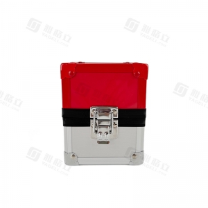 安全なロックラッチ付きのレッド＆シルバーメタルデッキボックス 