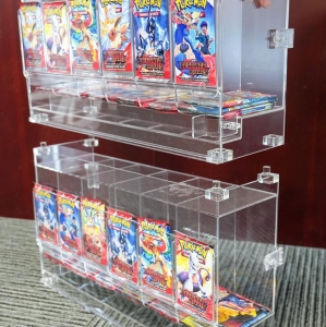 積み重ね可能な透明アクリル製6スロット トレーディングカード ブースターパック ディスペンサー 