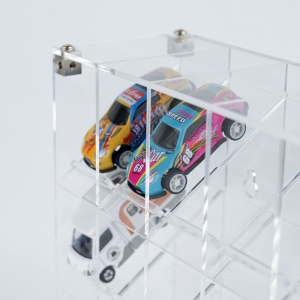 組み立て式アクリル製4段ミニカー用ディスプレイケース（黒ベース） 