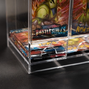 6スロット透明アクリル製ブースターパックディスペンサー 積み重ね可能トレーディングカードパックホルダー 